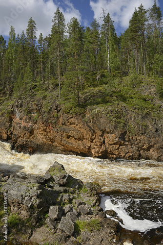 Rapids Kiutakongas of the National Park Oulanka. Northern Finland