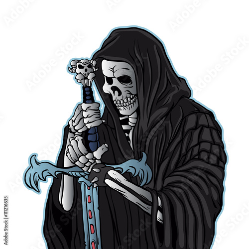 grim reaper with sword .