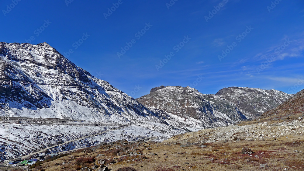 Snow Capped Mountains at Sela Pass, Arunachal Pradesh, India