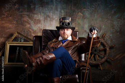 A man dressed in the style of steampunk