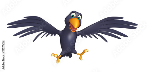 flying  Crow cartoon character