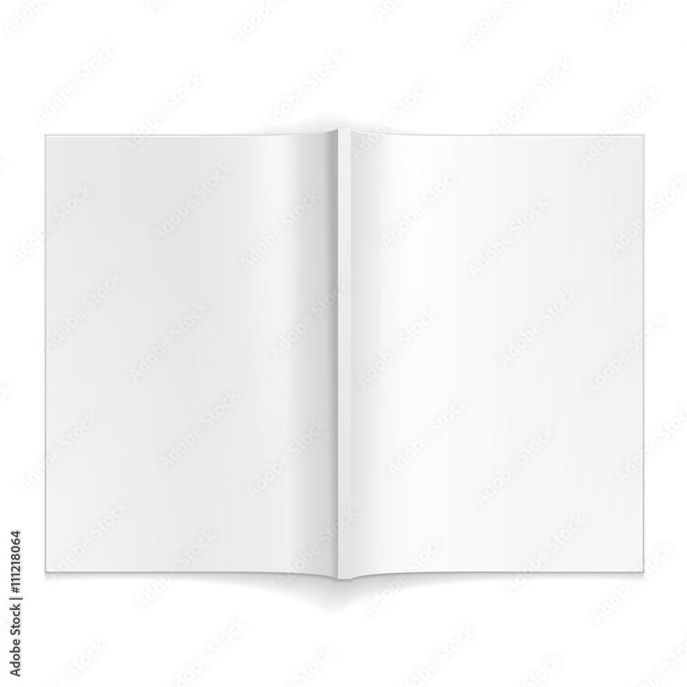 Blank Opened Magazine, Book, Booklet, Brochure. On White Background Isolated. Mock Up Template Ready For Your Design. Product Packing Vector EPS10 Blank Opened Magazine, Book, Booklet, Brochure. On White Background Isolated. Mock Up Template Ready For Your Design. Product Packing Vector EPS10