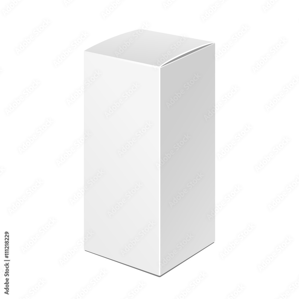 Tall White Product Cardboard Package Box. Illustration Isolated On White Background. Mock Up Template Ready For Your Design. Product Packing Vector EPS10. Isolated. Tall White Product Cardboard Package Box. Illustration Isolated On White Background. Mock Up Template Ready For Your Design. Product Packing Vector EPS10. Isolated.