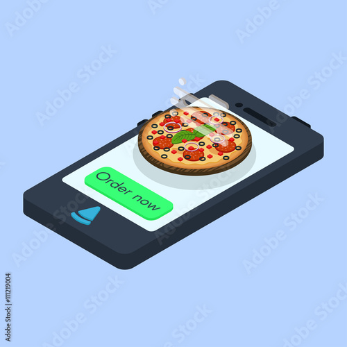 Vector concept of online pizza order.