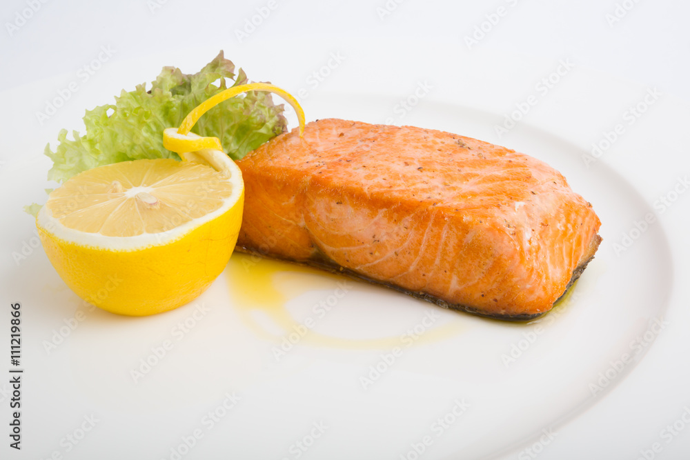 Grilled salmon steak Grilled salmon steak