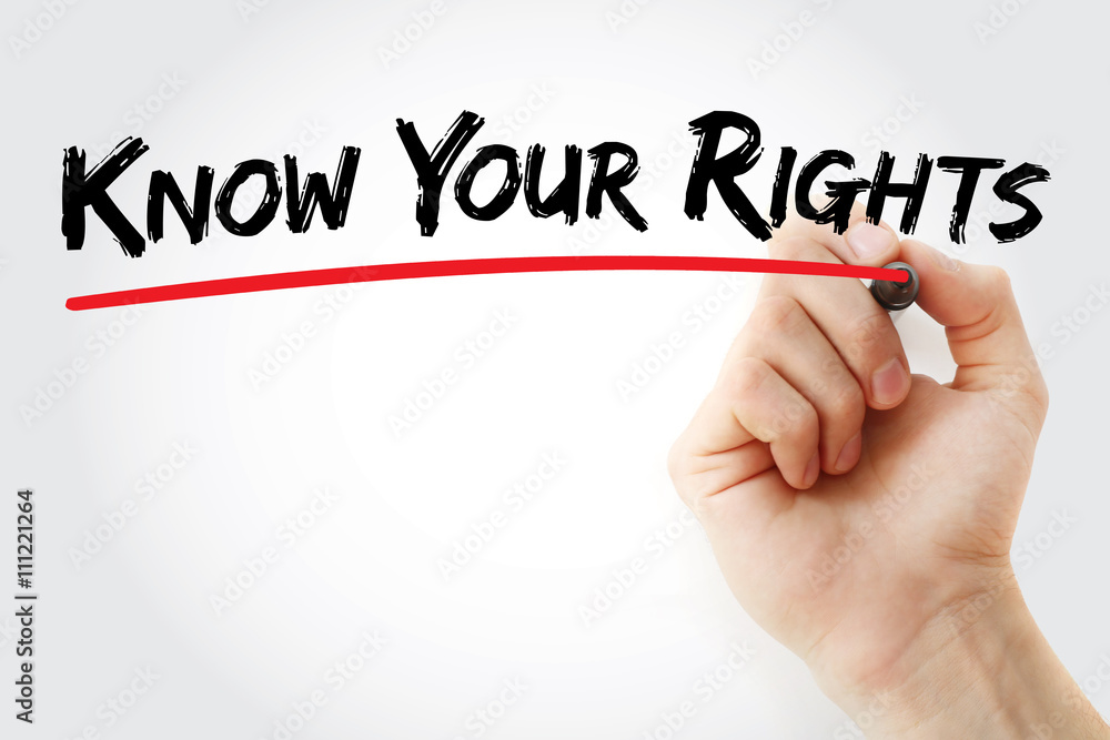 Hand writing Know Your Rights with marker, business concept background Hand writing Know Your Rights with marker, business concept background