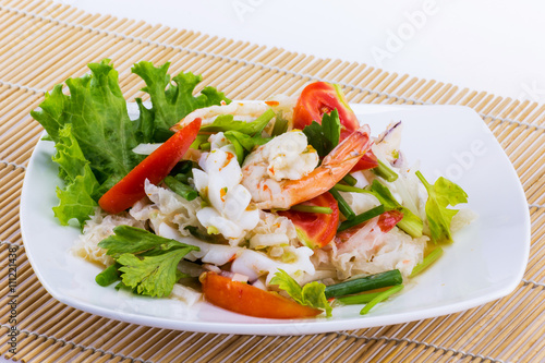 Seafood salad spicy food