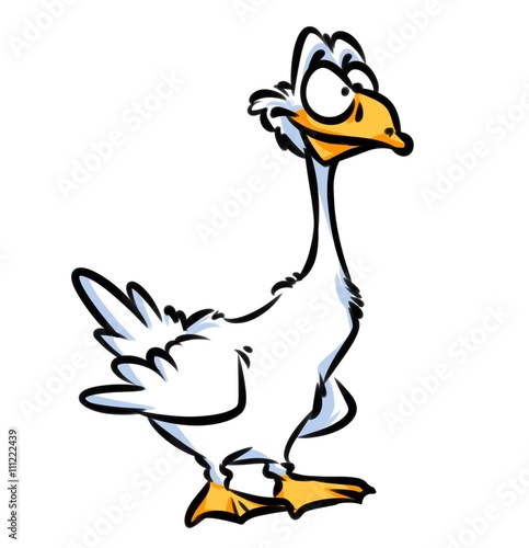 Funny goose cartoon illustration isolated image