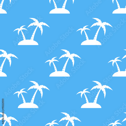 Icono plano patrón con isla sobre fondo azul