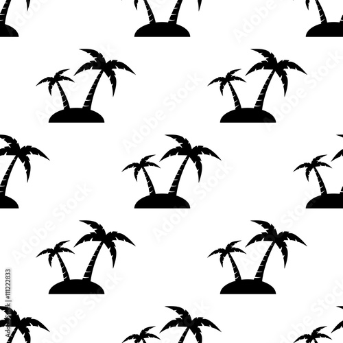 Icono plano patrón con isla sobre fondo negro