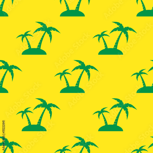 Icono plano patrón con isla sobre fondo verde