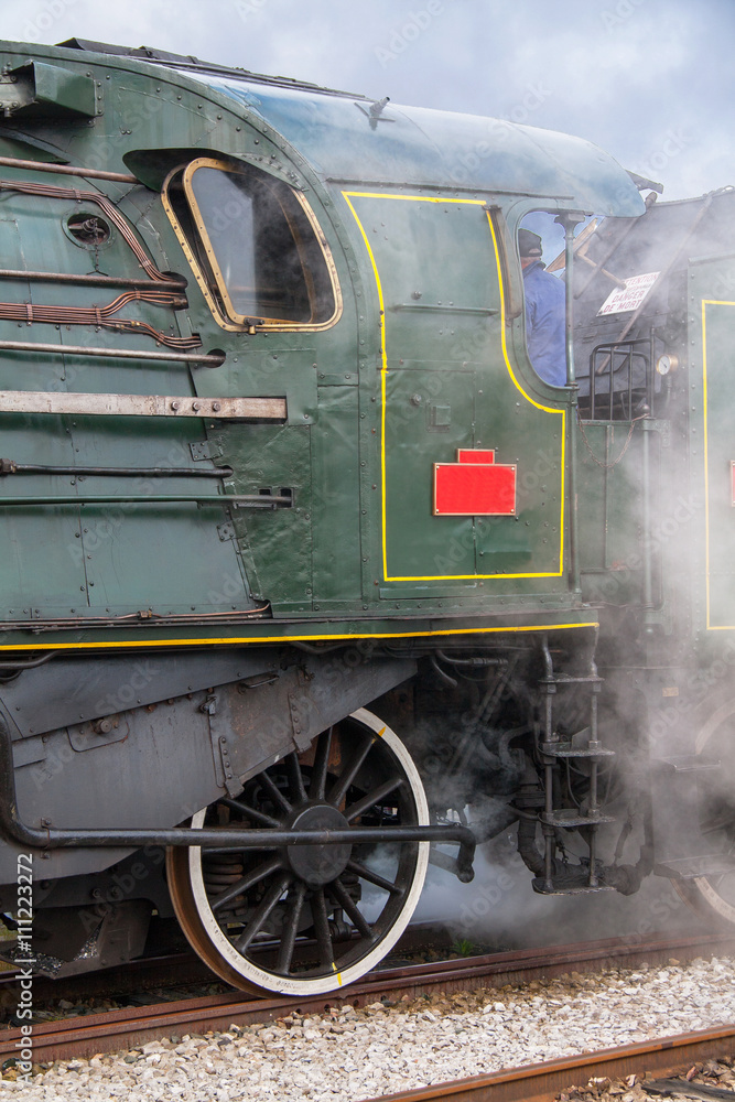 Naklejka premium Locomotive à vapeur, monument historique, Baie de Somme, Picardie, France