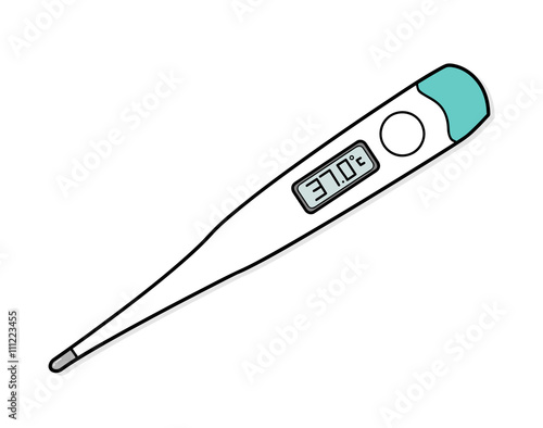 Digital Thermometer, a hand drawn vector illustration of a digital thermometer.