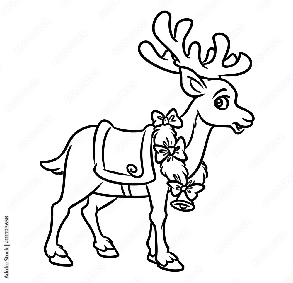 Christmas deer cartoon illustration isolated image animal character
