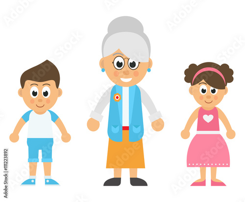 grandmother and grandchildren