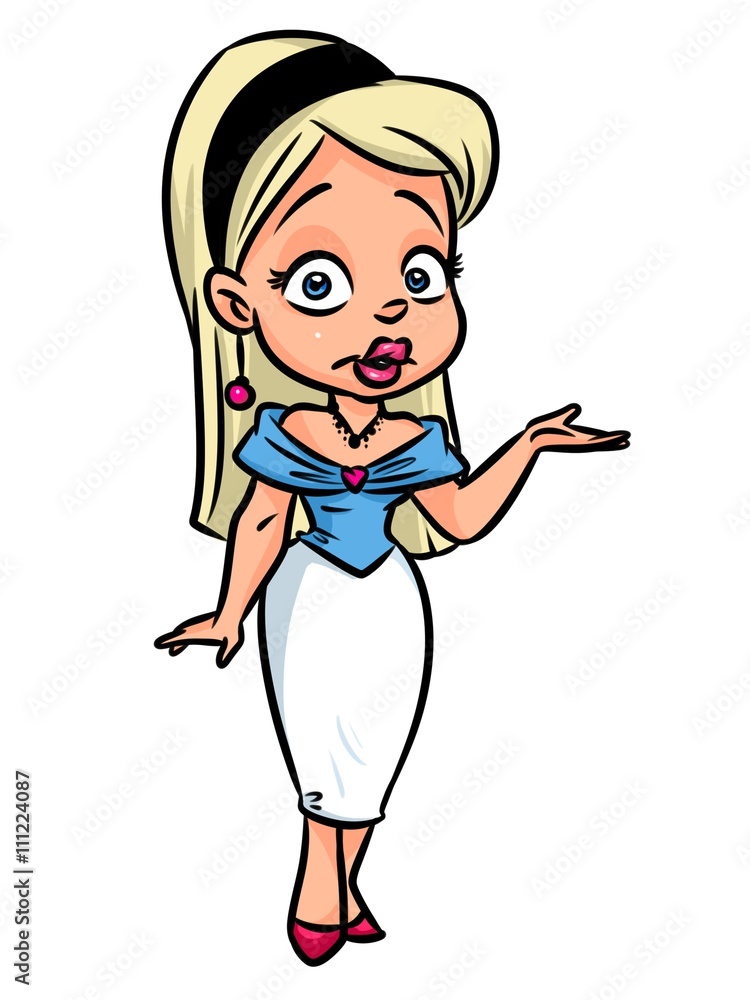 Blonde girl hand gesture cartoon illustration image character
Blonde girl hand gesture cartoon illustration image character