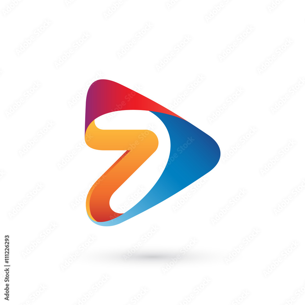 Abstract Play Button Logo Stock Vector | Adobe Stock