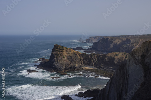 Arrifana Atlantic sea coast in Algarve, the south of Portugal.