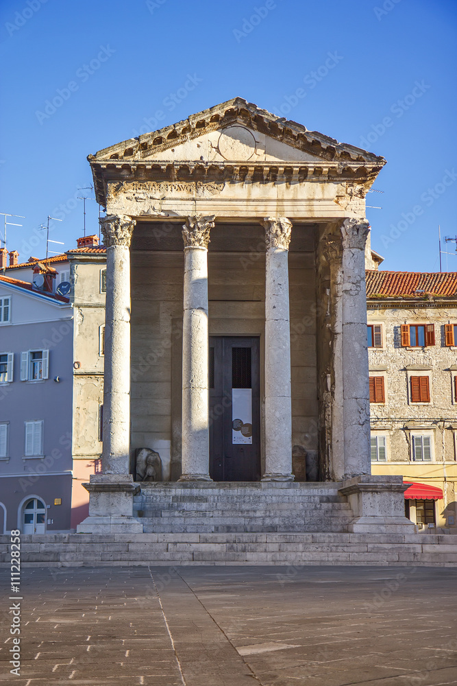 Ancient Temple Of Augustus With Corinthian Columns - Pula, Istria, Croatia