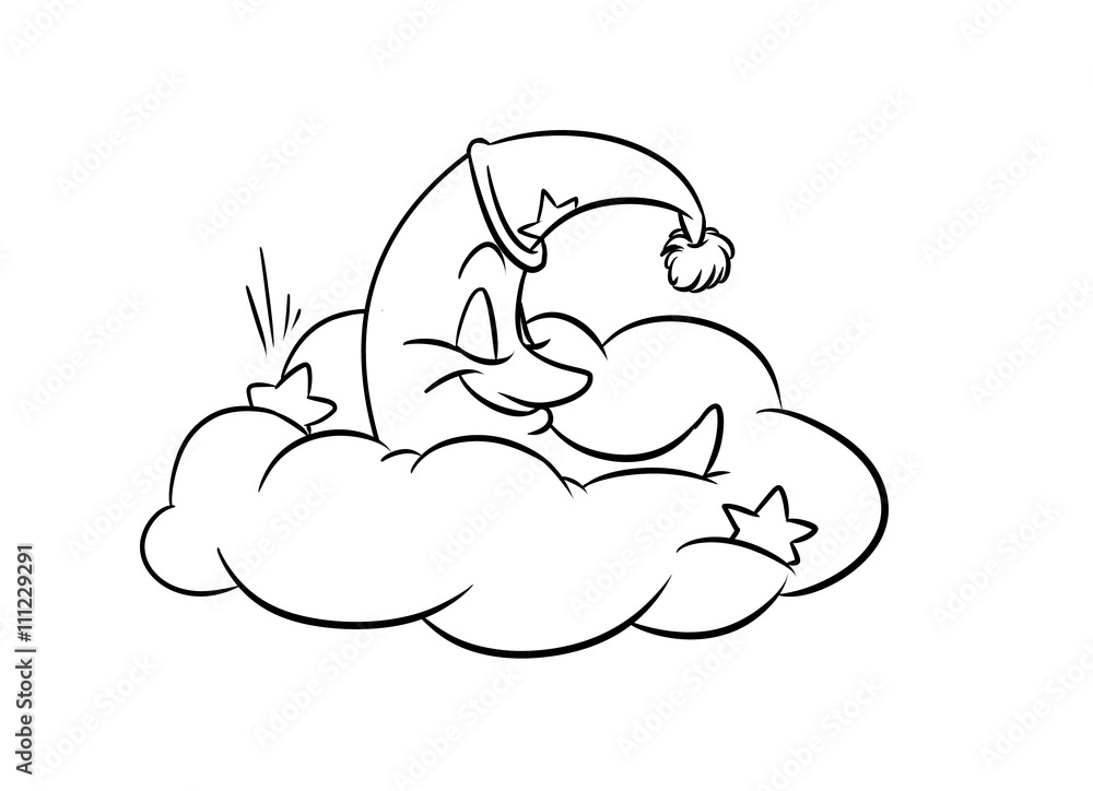 Moon cloud dream coloring pages