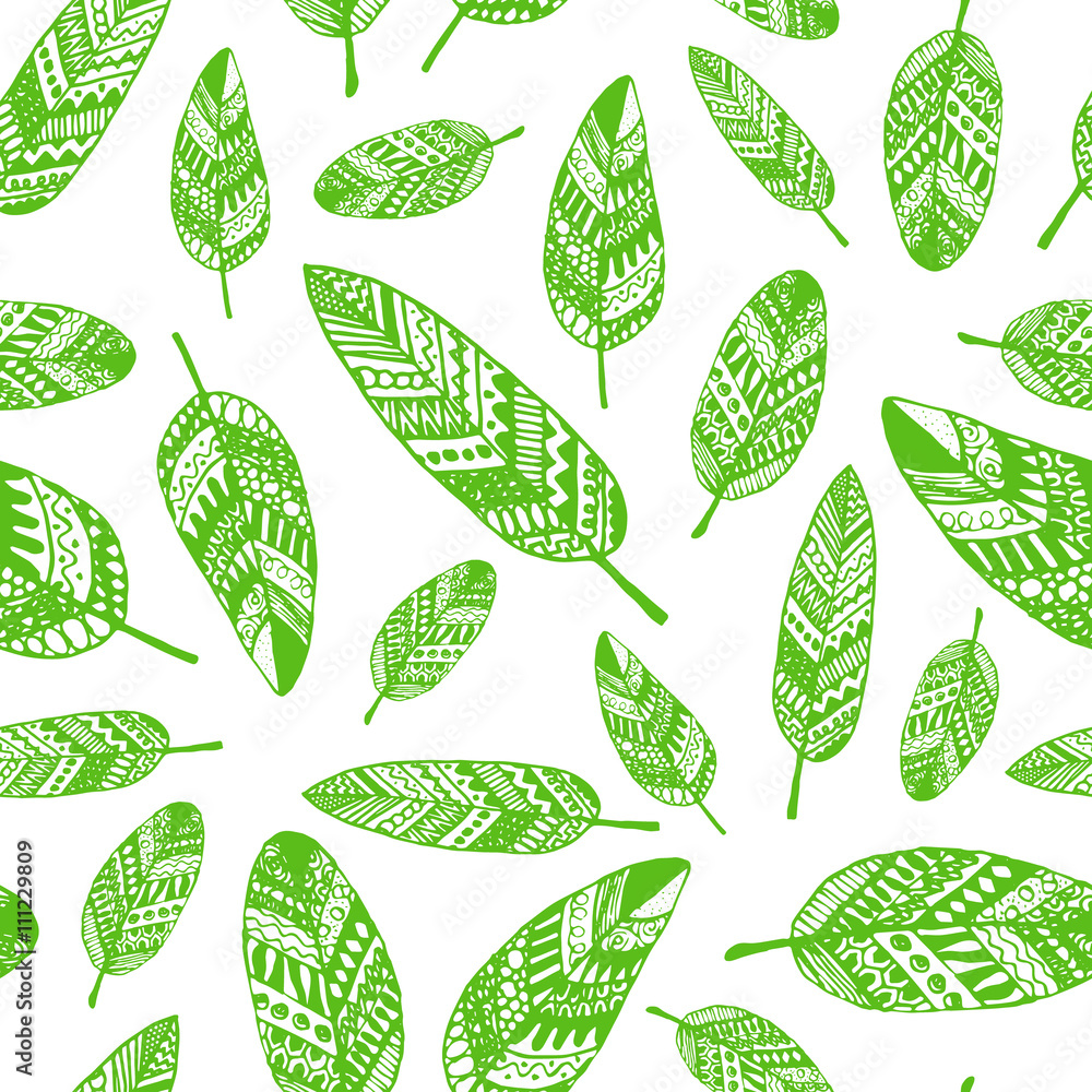 Vector Graphic Seamless Pattern From Silhouette Leaves, 47% OFF