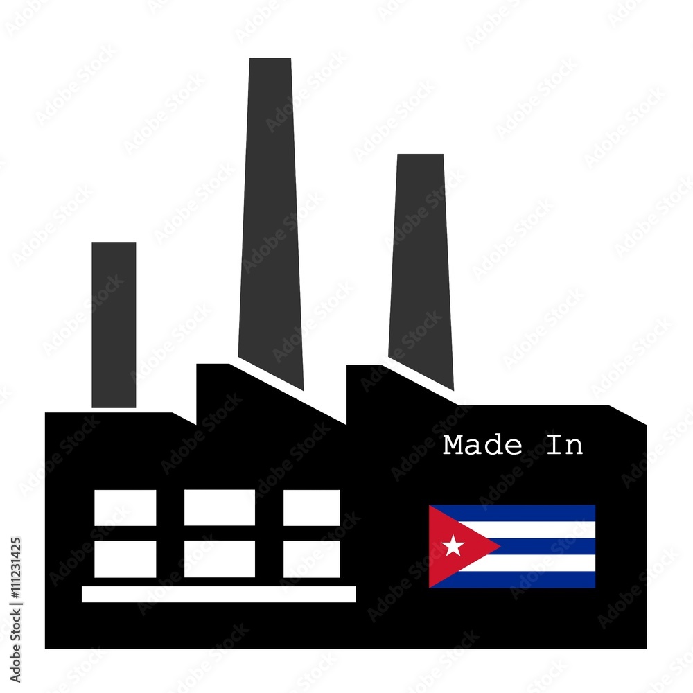 Drapeau de Cuba sur une usine