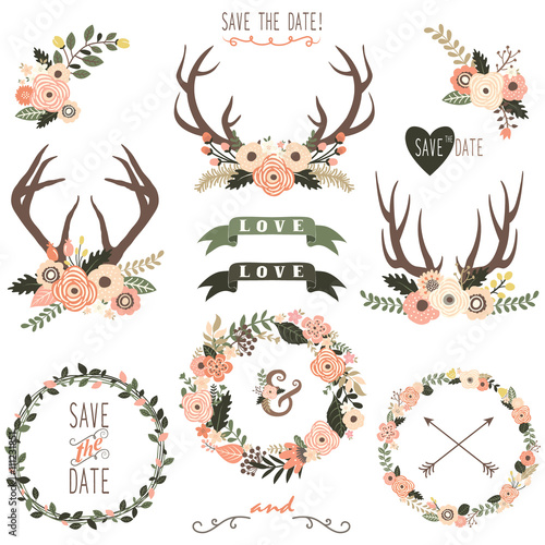 Retro Floral Antlers Collection