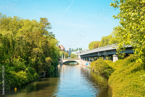 Canvas Print BERLIN, GERMANY-May 18: Typical Street view May 18, 2016 in Berl