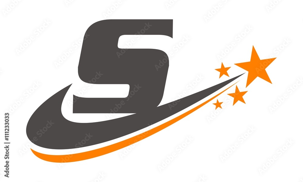Star Swoosh Letter S Star Swoosh Letter S