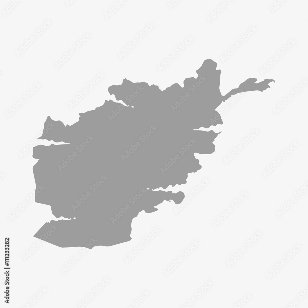 Afghanistan map in gray on a white background