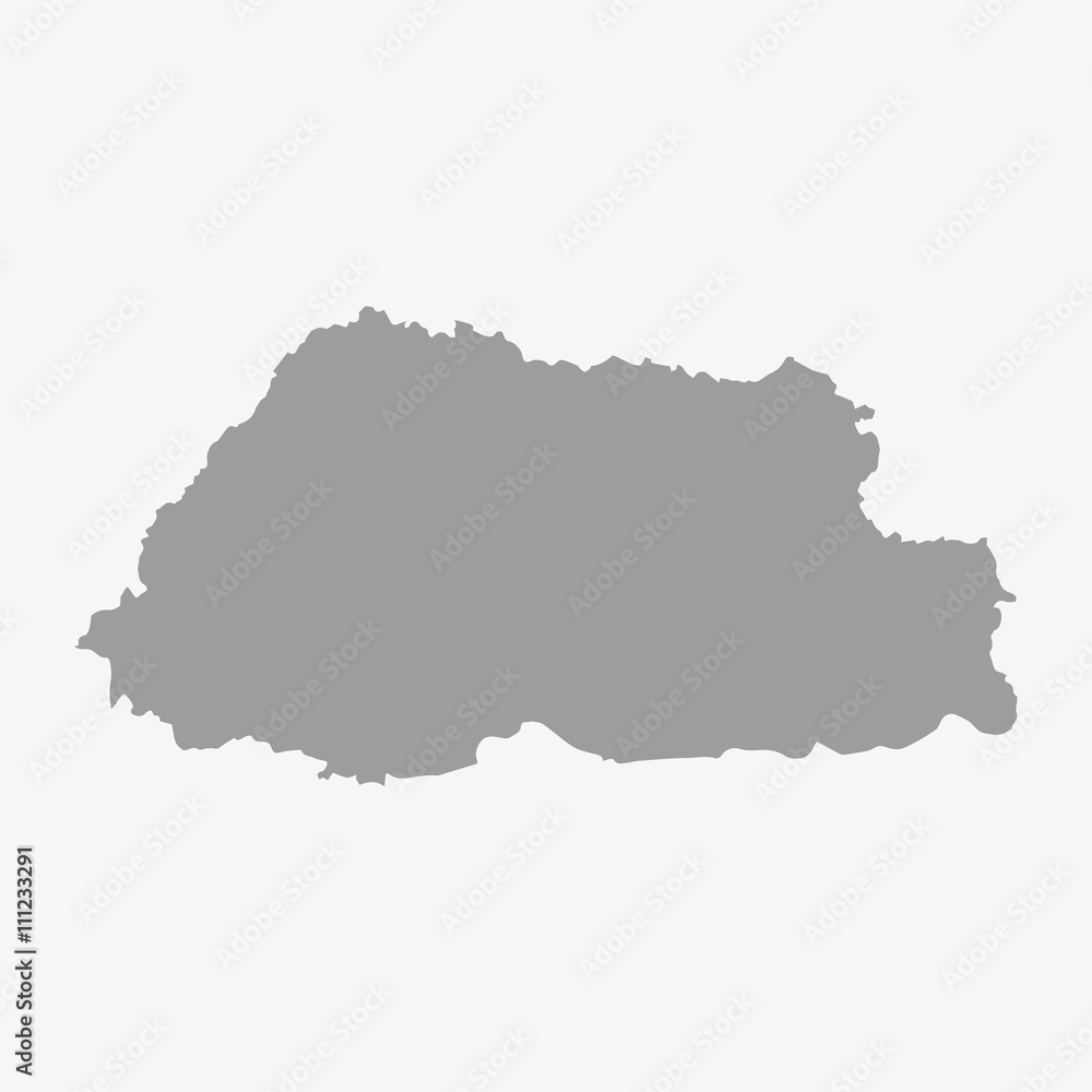 Obraz premium Bhutan map in gray on a white background