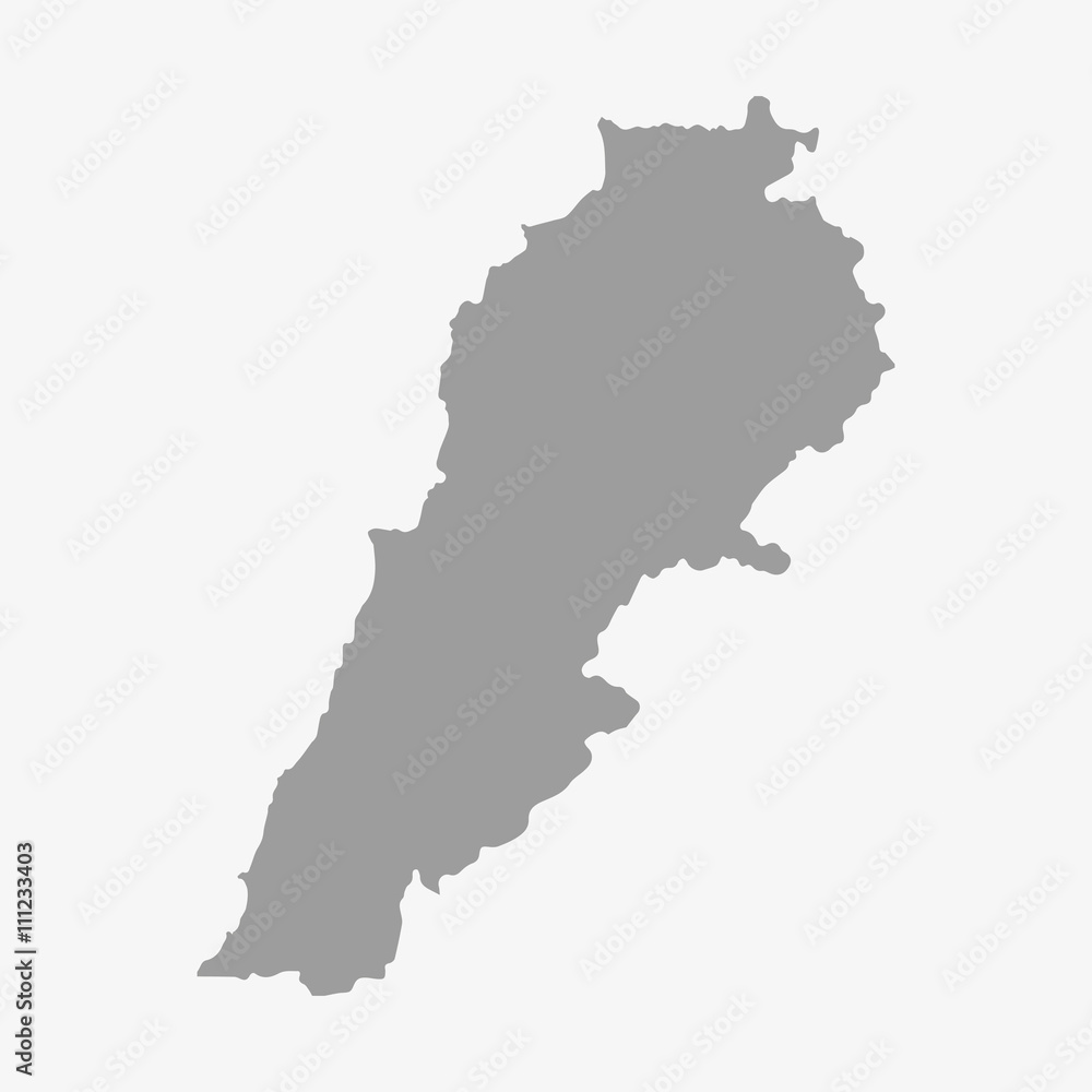 Lebanon map in gray on a white background