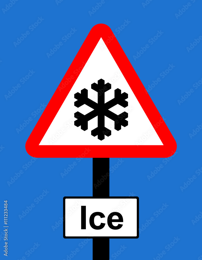 Warning triangle Risk of ice sign