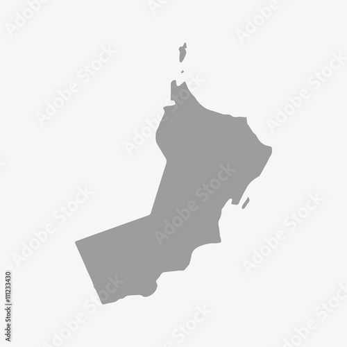 Oman map in gray on a white background