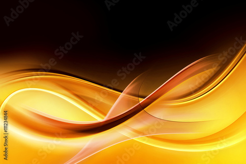 Abstract Fire Gold Wave Design Background © SidorArt