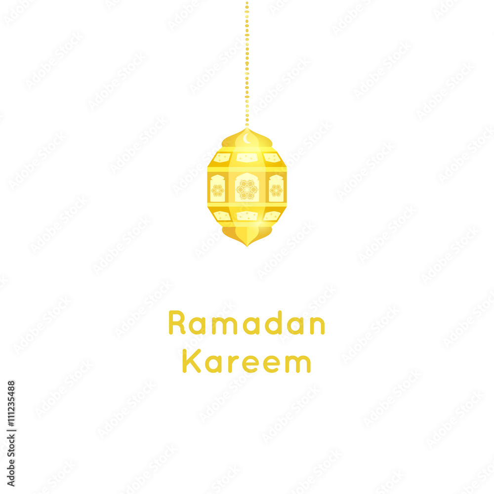 Beautiful Golden lamp , Ramadan Kareem greeting, gold background, vector Beautiful Golden lamp , Ramadan Kareem greeting, gold background, vector