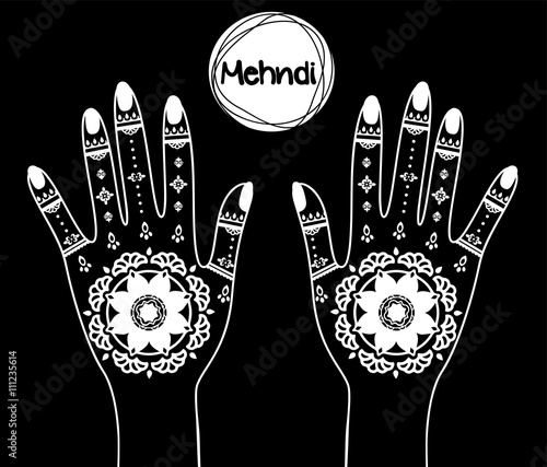 Mehndi black and white