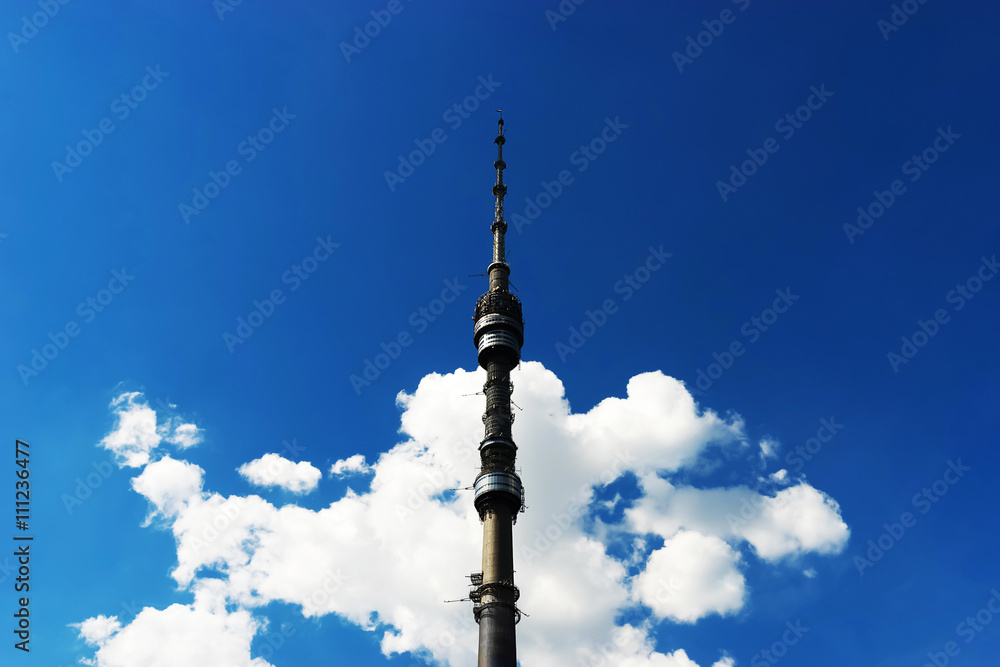 Fototapeta premium Horizontal Moscow television tower background