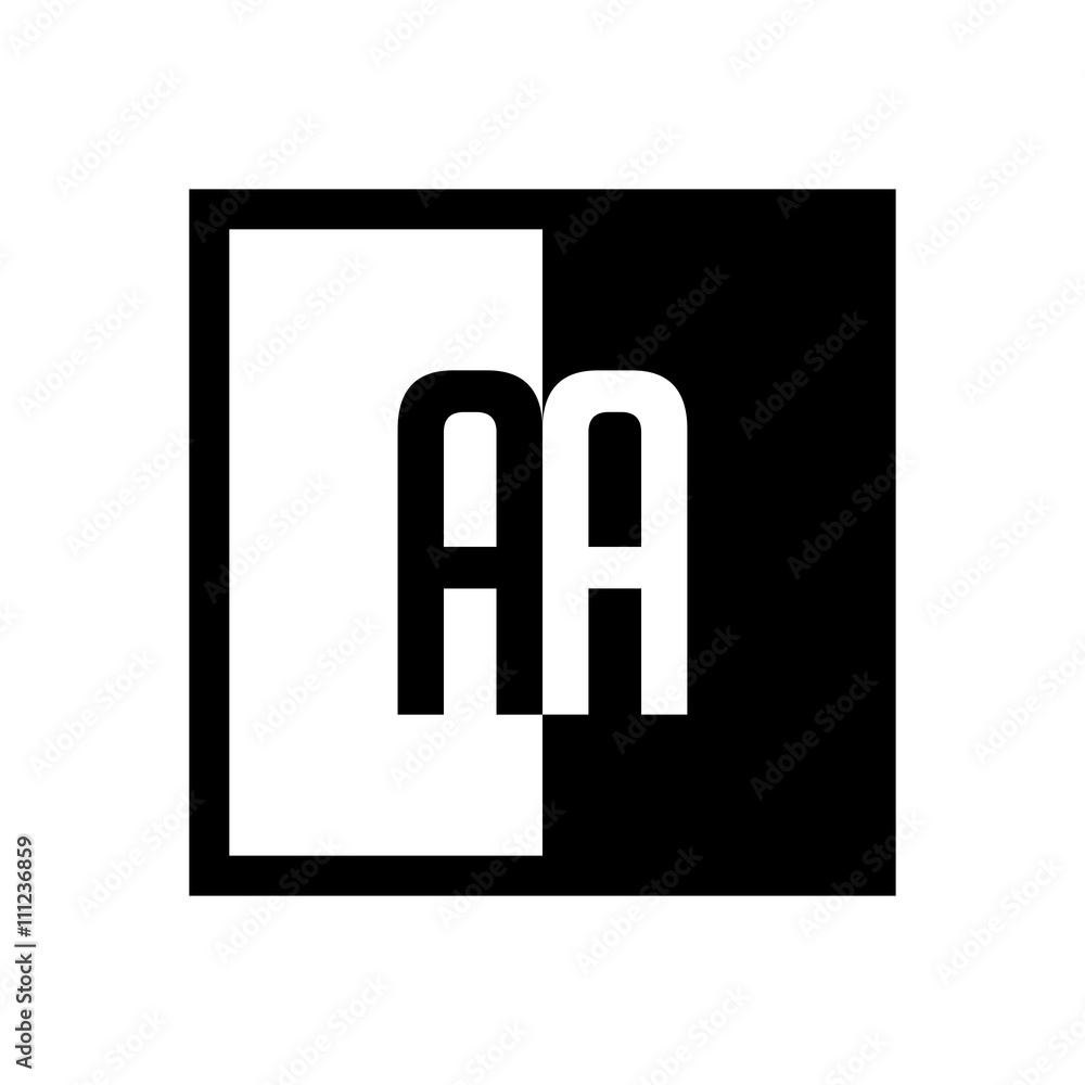 Fototapeta premium initial square half logo