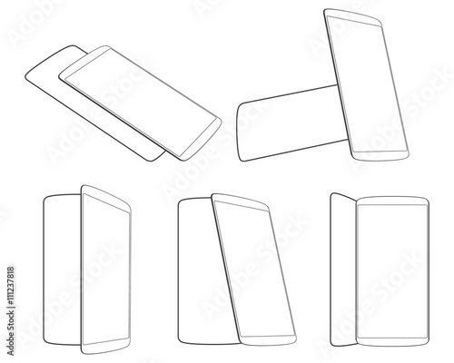 smartphones foreshortening outline