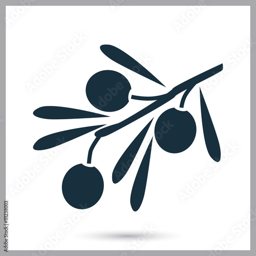 Olive branch icon on the background