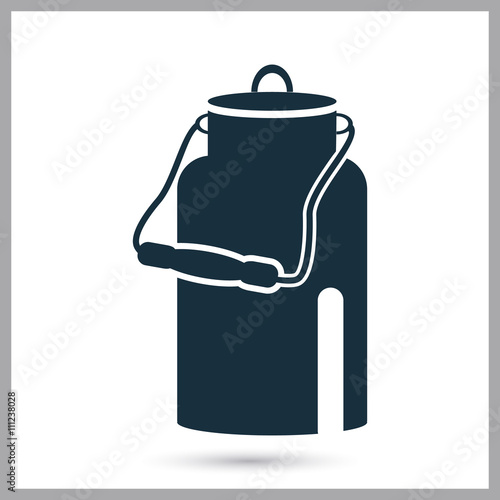 Milk can icon on the background
