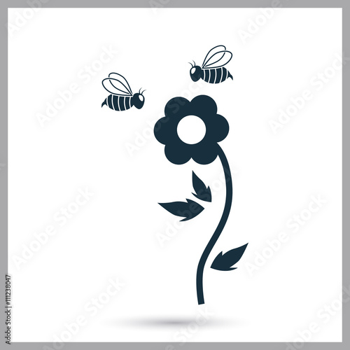 Obraz na plátně Flower pollination icon on the background