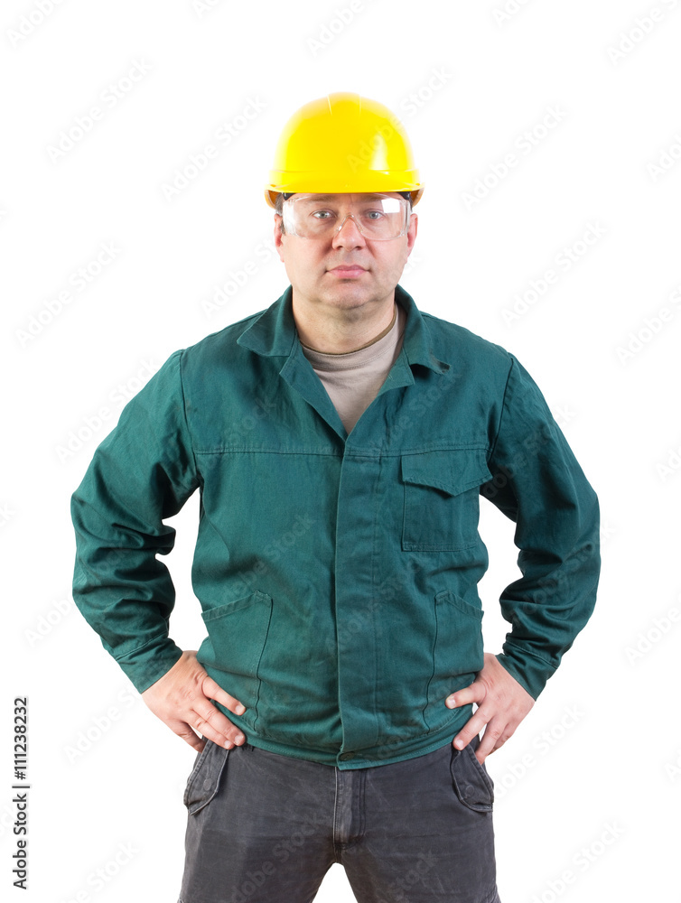 serious worker portrait, clipping path included serious worker portrait, clipping path included