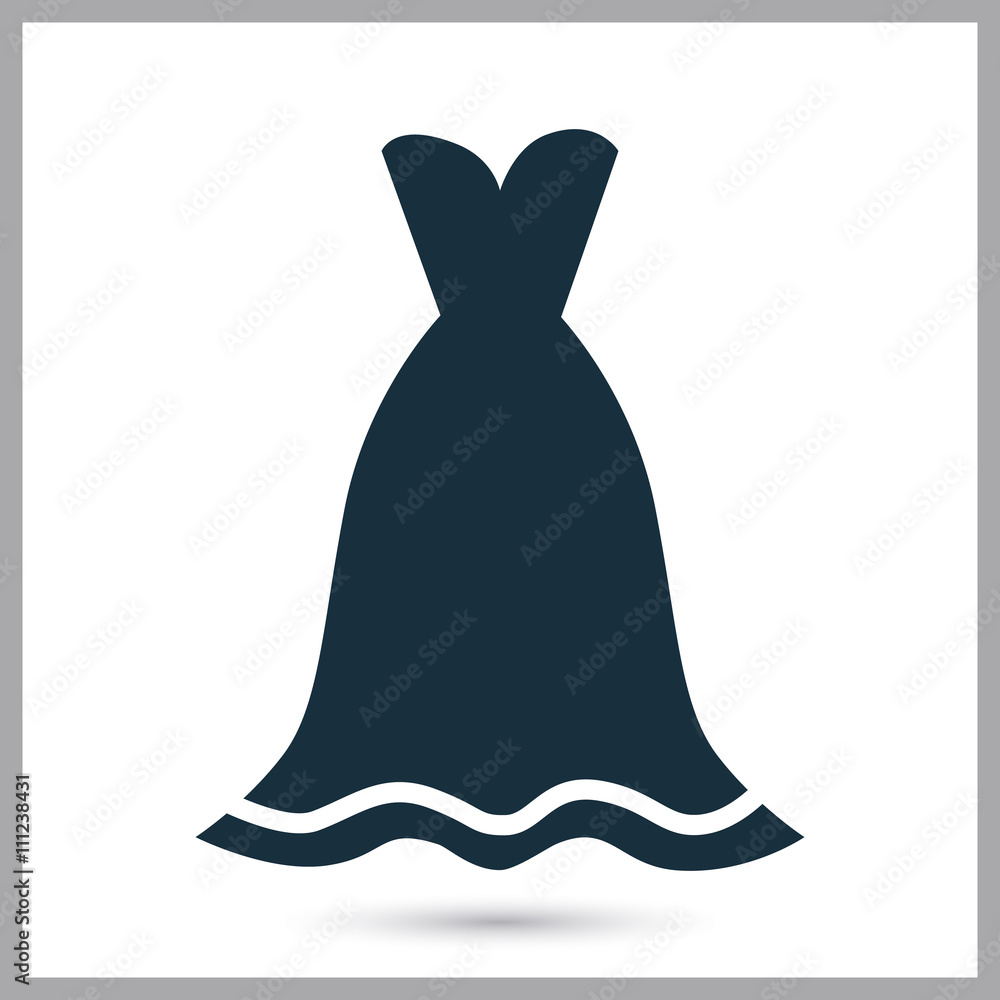 Women dress icon on the background Women dress icon on the background