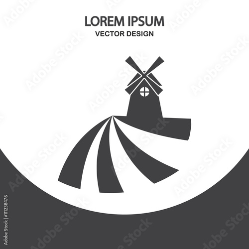 farm windmill icon on the background