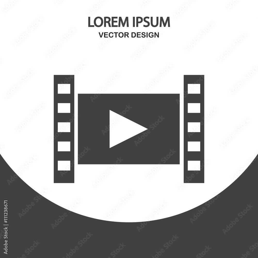 Film frame icon on the background