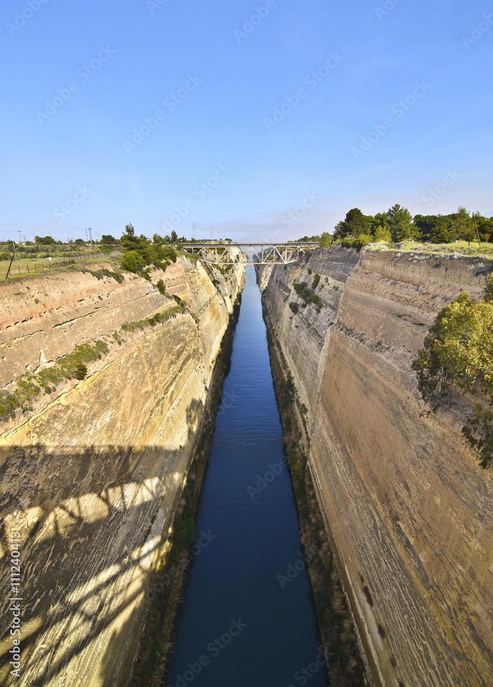 Isthmus of Corinth - Corinth canal connects the Gulf of Corinth with the Saronic Gulf