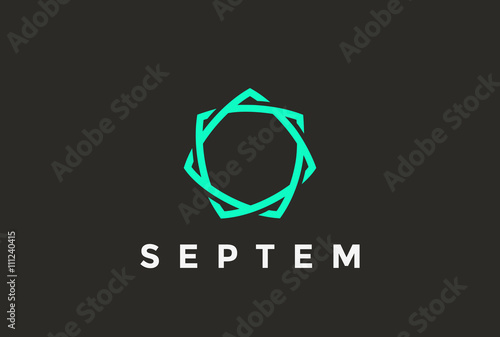 Infinite Looped Seven point Star Logo design vector Linear