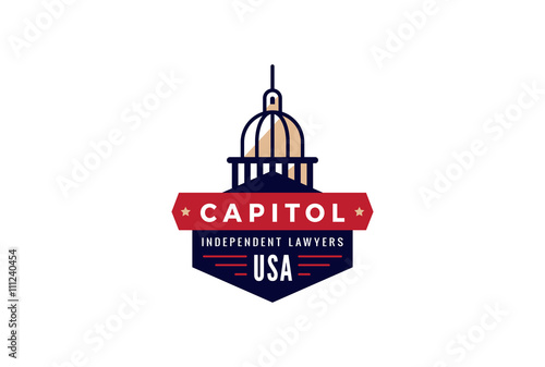 Capitol Logo Lawyer vintage retro design Creative Government